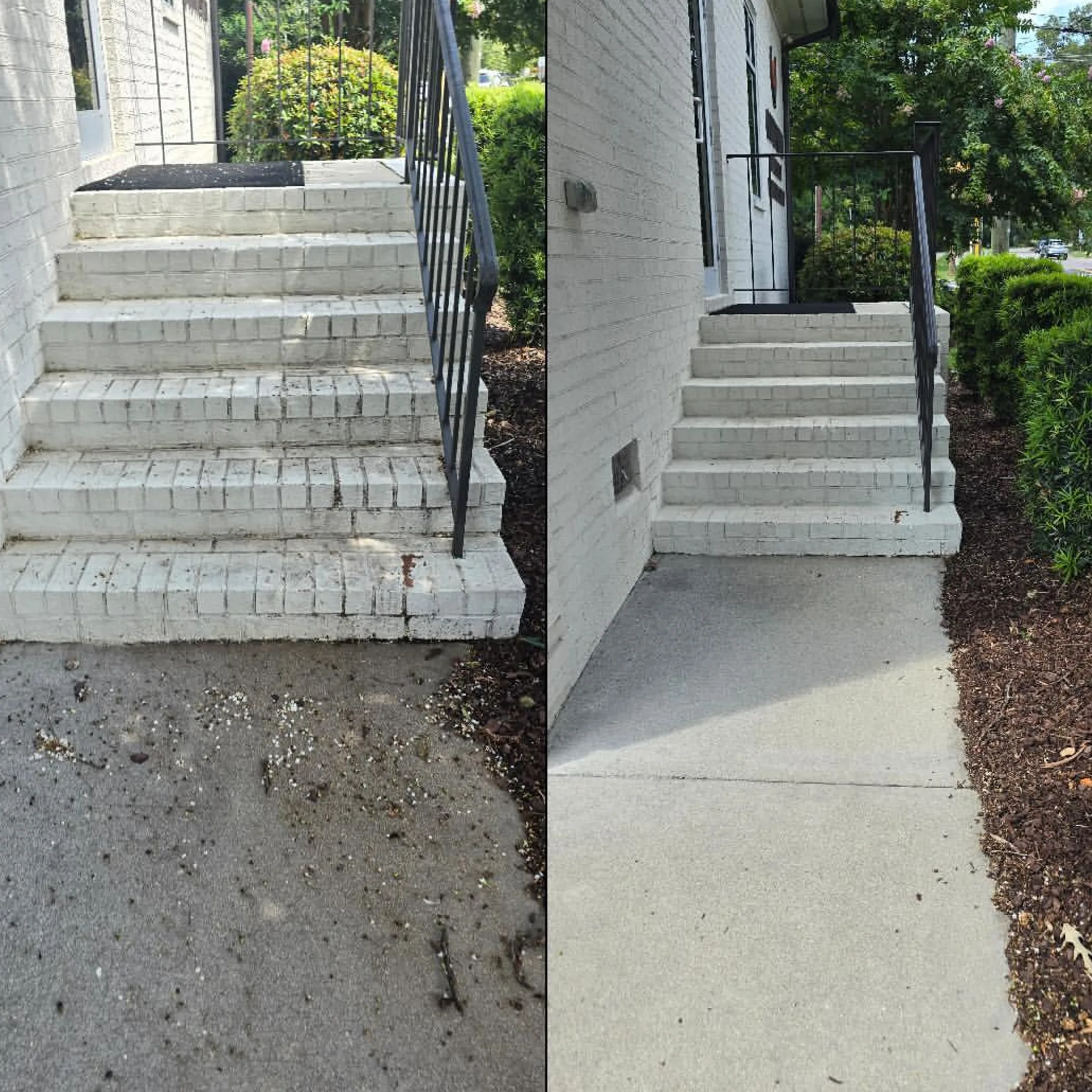 driveway and steps after pressure washing