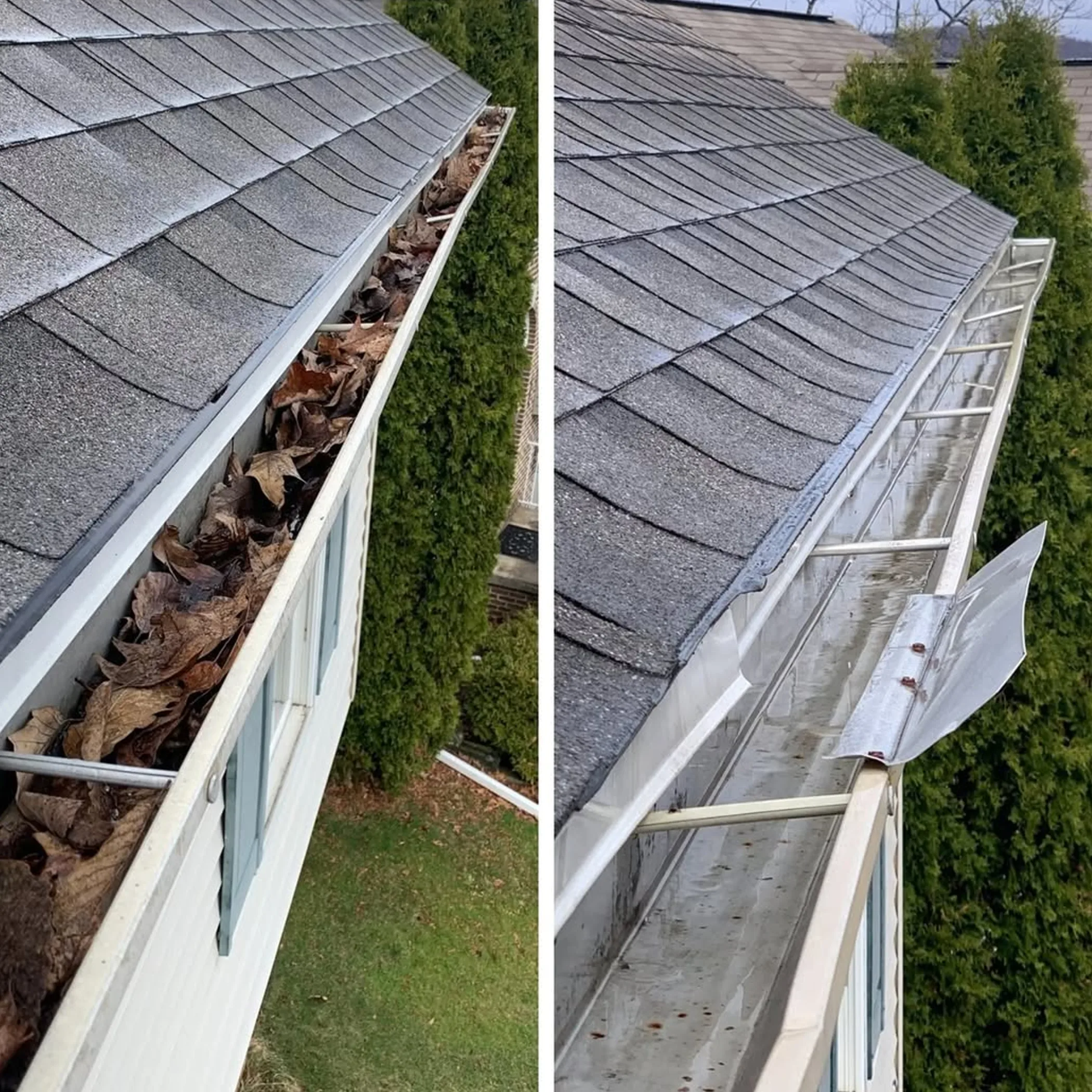 house exterior being pressure washed