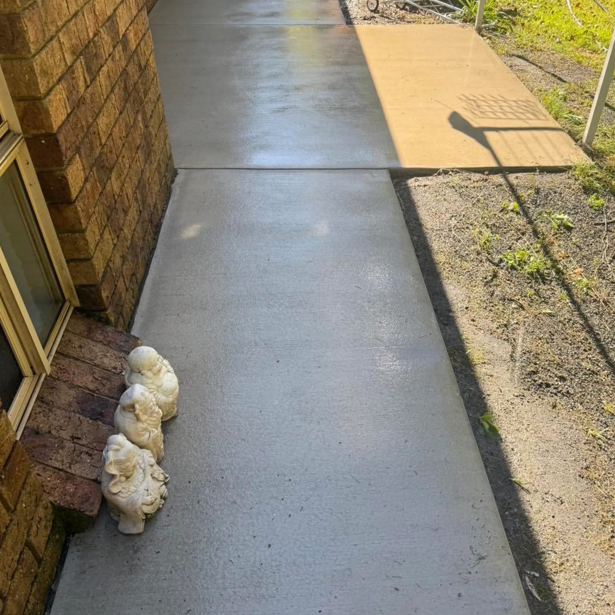 pressure cleaned house exterior surface